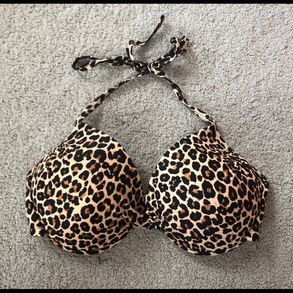 Xhilaration Leopard Print Bikini Halter Top